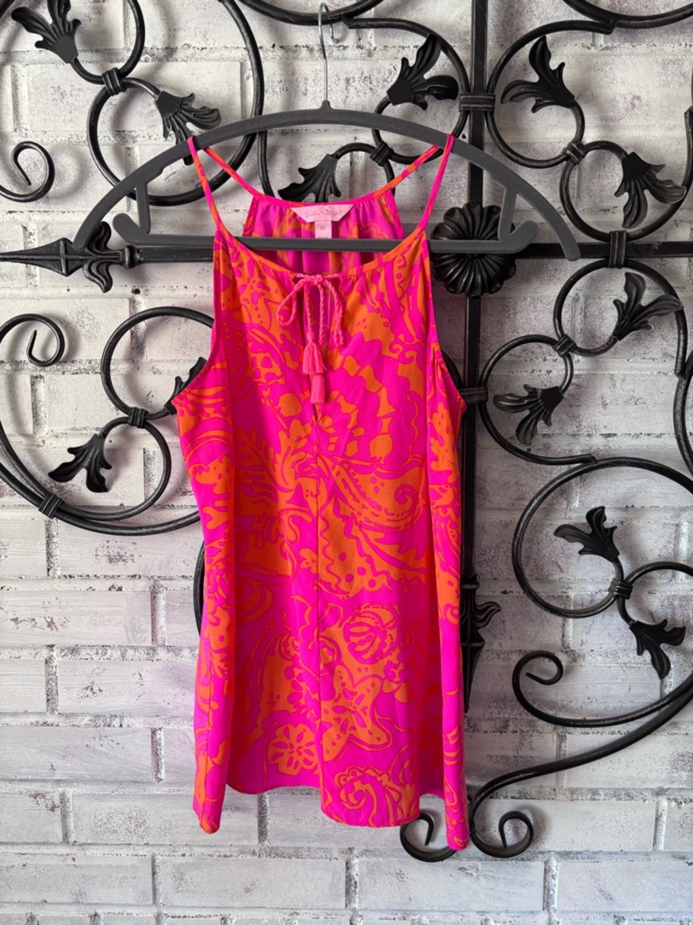 Lilly Pulitzer Pink & Orange Paisley Halter Top